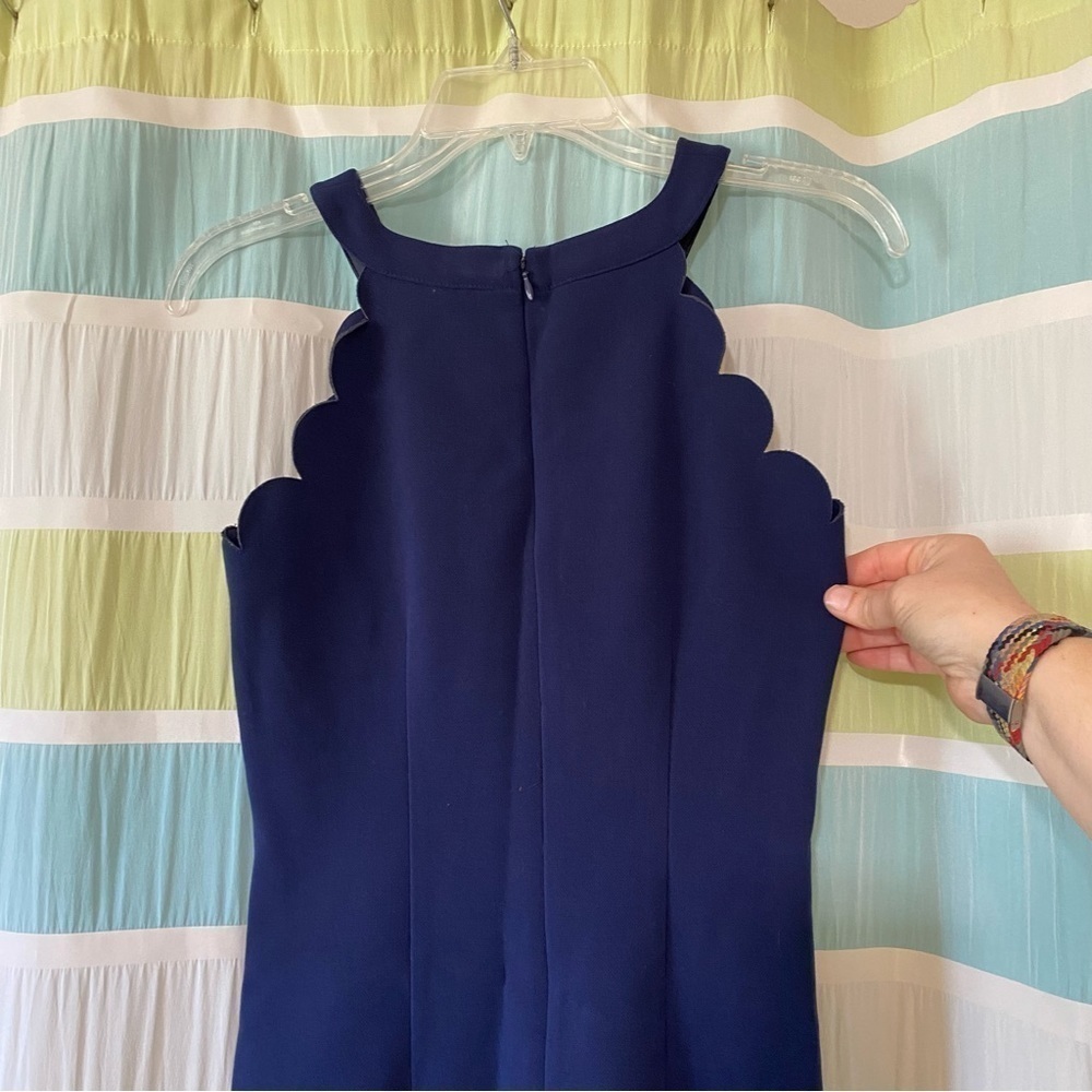 Maison Jules Scallop Edge Halter Dress Navy Blue Sz XS - Picture 6 of 9